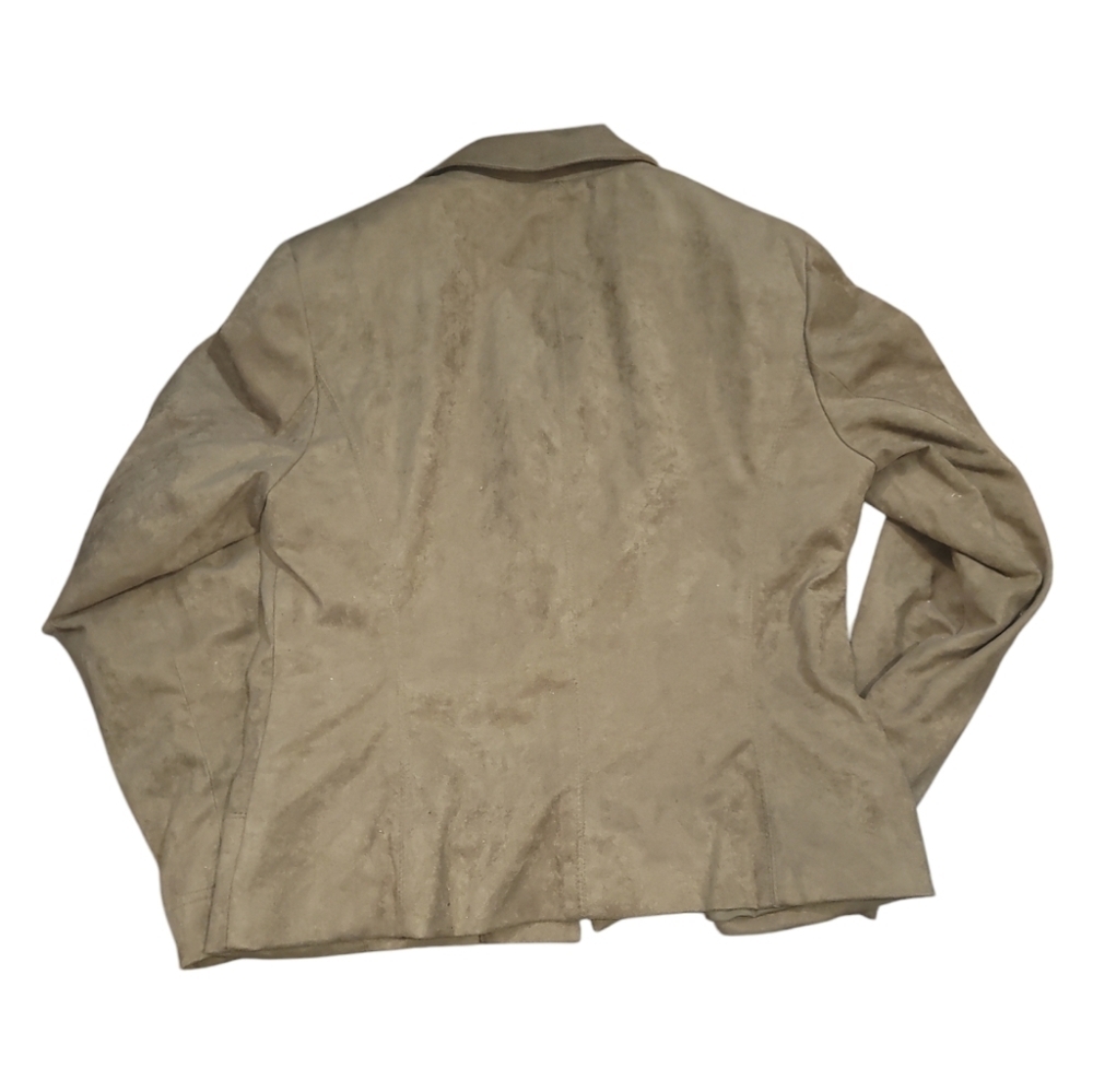 Liz Claiborne faux suede jacket suit blazer beige tan 8 office workwear - Picture 7 of 7